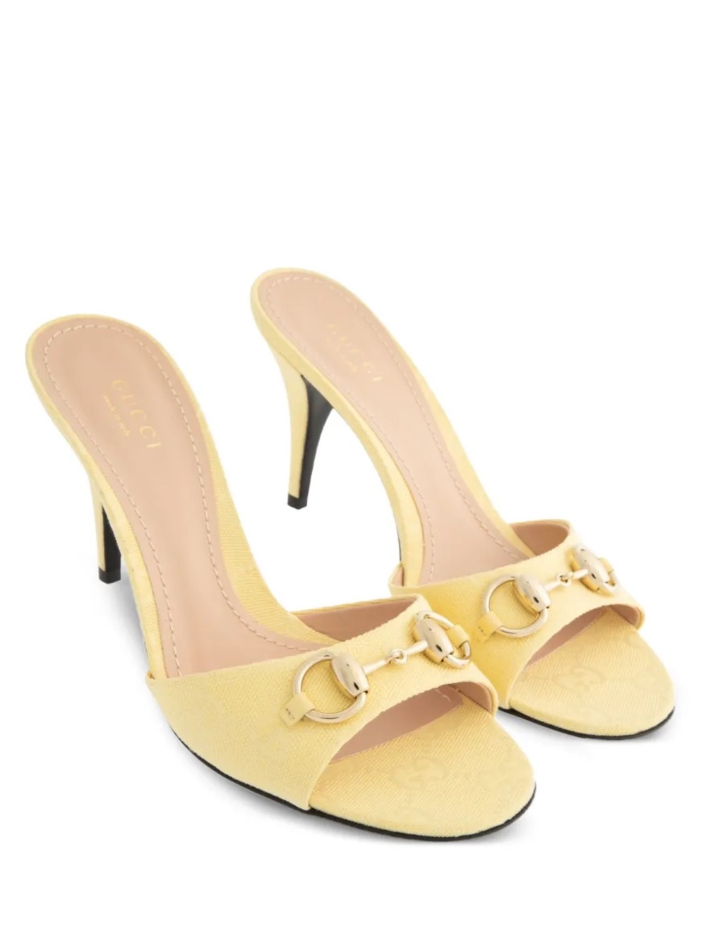 New Gucci Metallic 85Mm Erin Gg Monogram Canvas Mules 40 $1,095